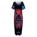 Leo And Astrological Signs Print Short Sleeve Long Nightdress