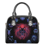 Leo And Astrological Signs Print Shoulder Handbag