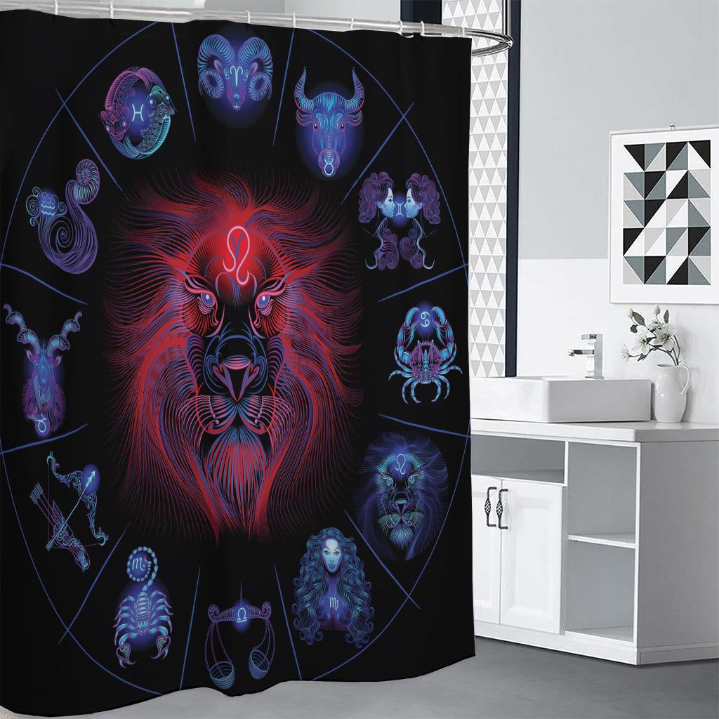 Leo And Astrological Signs Print Shower Curtain