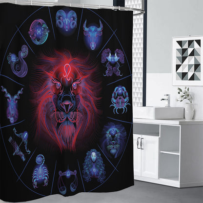 Leo And Astrological Signs Print Shower Curtain