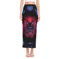 Leo And Astrological Signs Print Side Slit Maxi Skirt