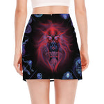 Leo And Astrological Signs Print Side Slit Mini Skirt