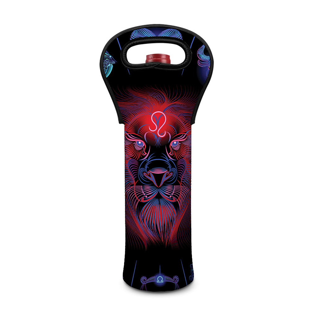 Leo And Astrological Signs Print Single Neoprene Wine Tote