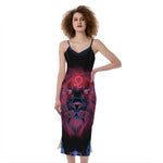 Leo And Astrological Signs Print Slim Fit Midi Cami Dress