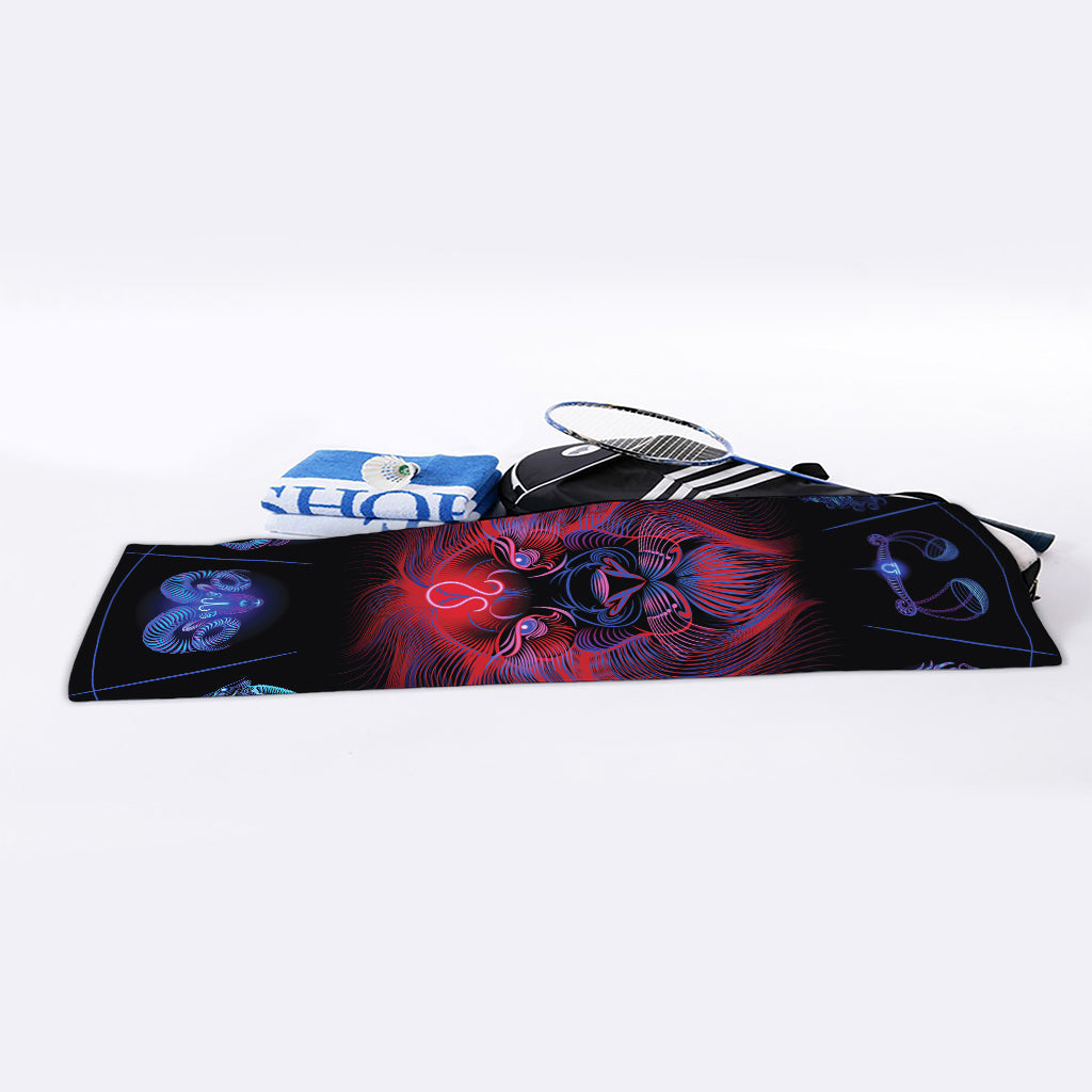 Leo And Astrological Signs Print Sports Towel