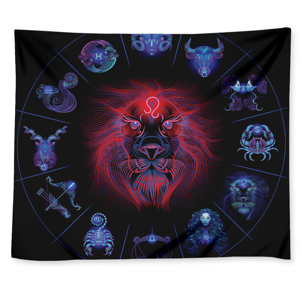 Leo And Astrological Signs Print Tapestry