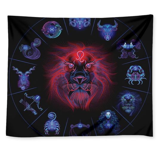 Leo And Astrological Signs Print Tapestry