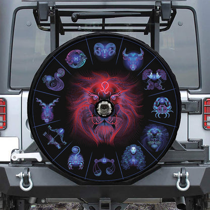 Leo And Astrological Signs Print Tire Cover With Camera Hole