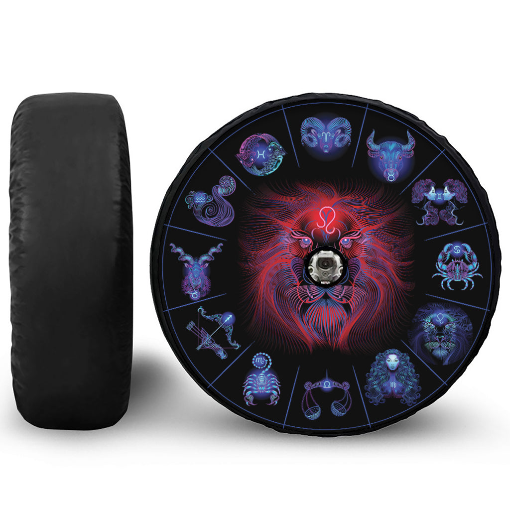 Leo And Astrological Signs Print Tire Cover With Camera Hole