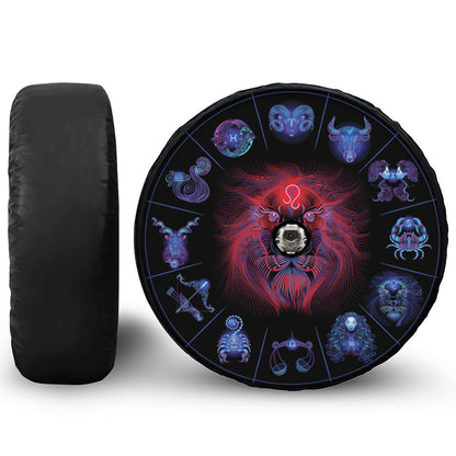 Leo And Astrological Signs Print Tire Cover With Camera Hole
