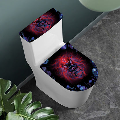 Leo And Astrological Signs Print Toilet Lid And Tank Cover Set