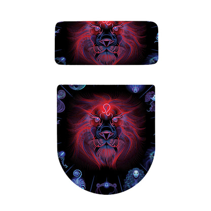 Leo And Astrological Signs Print Toilet Lid And Tank Cover Set