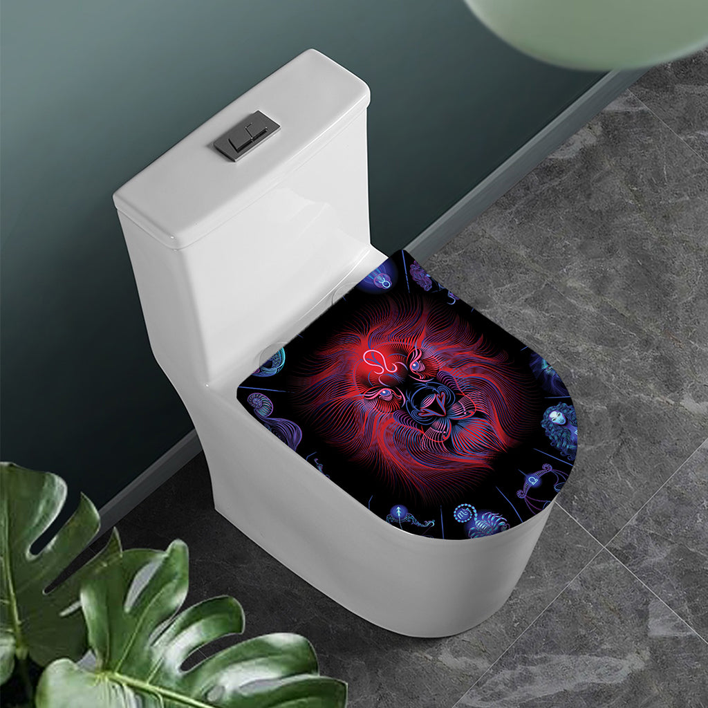 Leo And Astrological Signs Print Toilet Lid Cover
