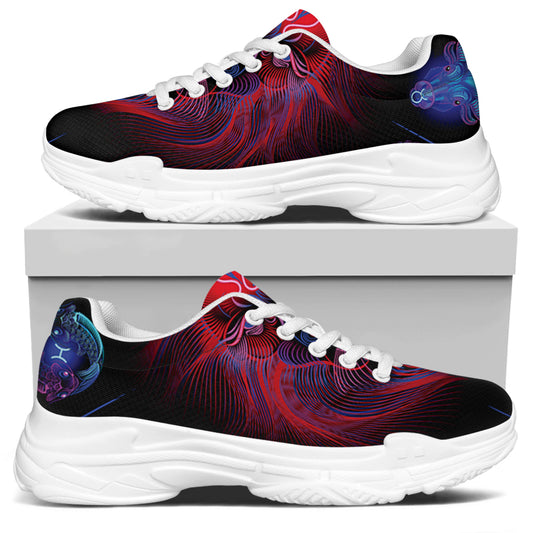 Leo And Astrological Signs Print White Chunky Shoes