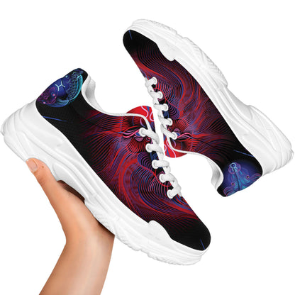 Leo And Astrological Signs Print White Chunky Shoes