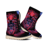 Leo And Astrological Signs Print Winter Boots