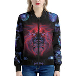 Leo And Astrological Signs Print Women's Bomber Jacket