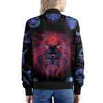 Leo And Astrological Signs Print Women's Bomber Jacket