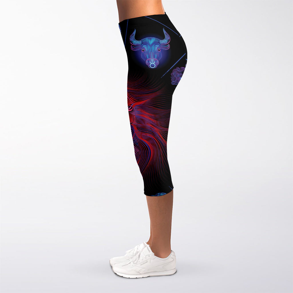 Leo And Astrological Signs Print Women's Capri Leggings
