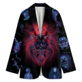 Leo And Astrological Signs Print Women's Cotton Blazer