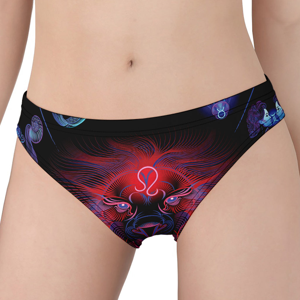 Leo And Astrological Signs Print Women's Panties