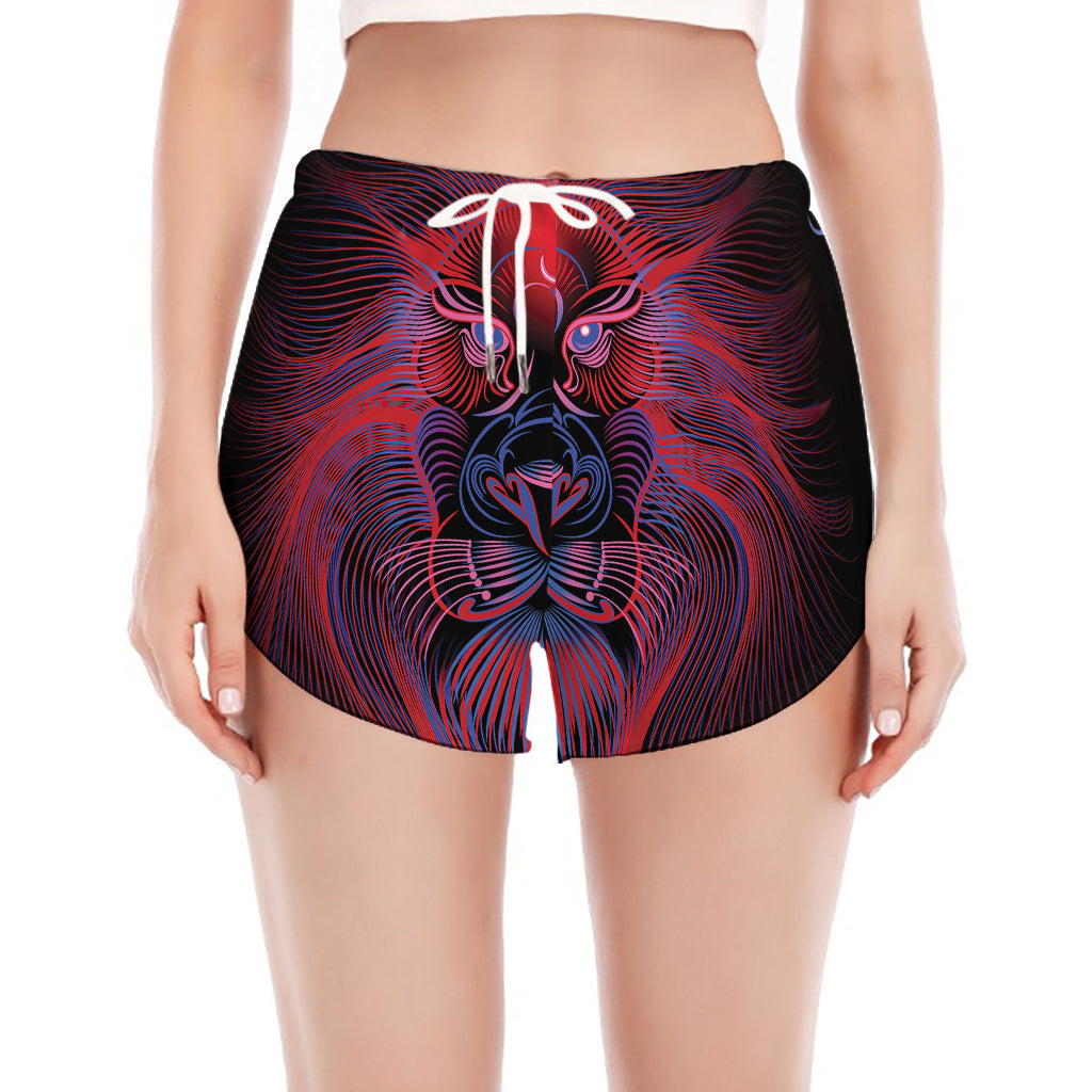 Leo And Astrological Signs Print Women's Split Running Shorts