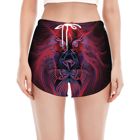Leo And Astrological Signs Print Women's Split Running Shorts