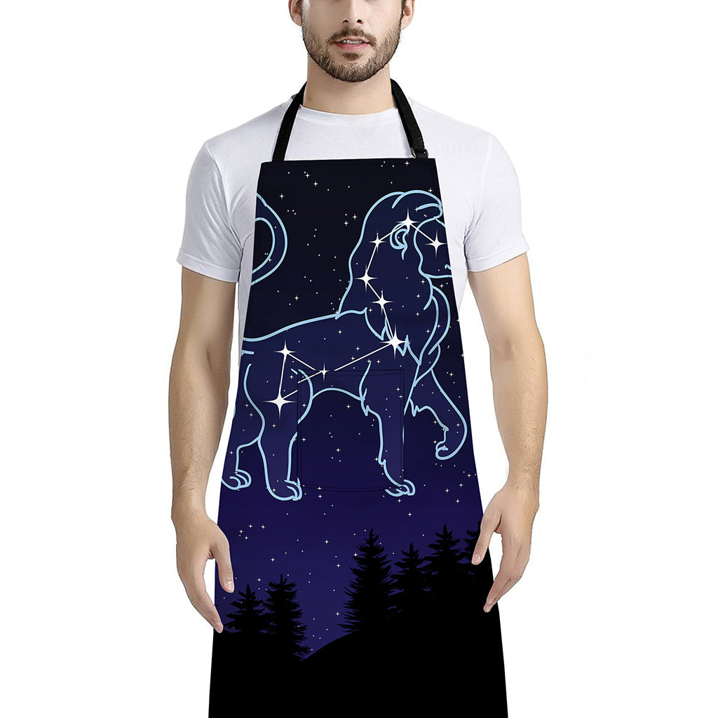 Leo Constellation Print Bib Apron With Pocket