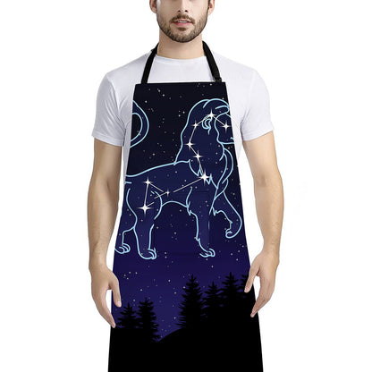 Leo Constellation Print Bib Apron With Pocket