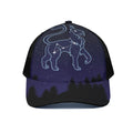 Leo Constellation Print Black Mesh Trucker Hat