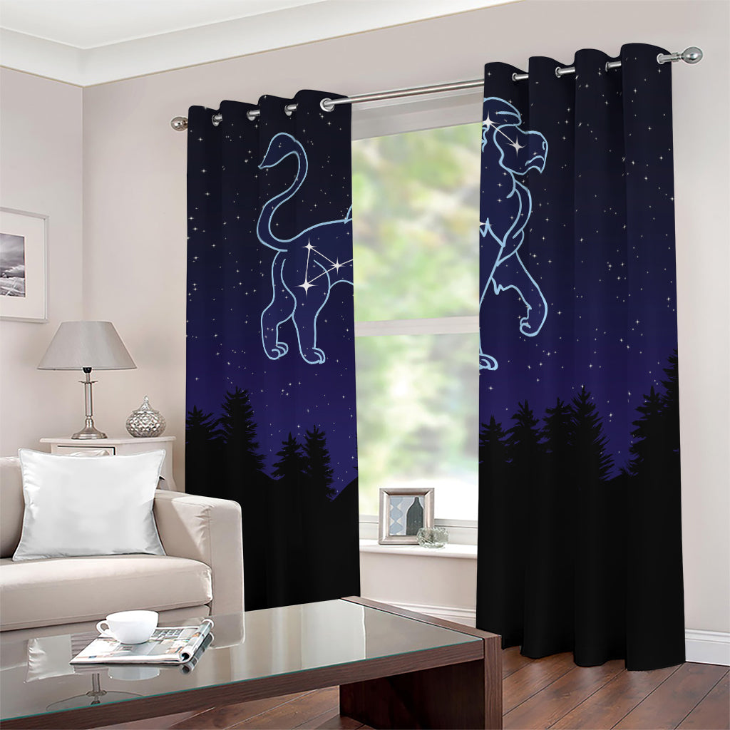 Leo Constellation Print Blackout Grommet Curtains