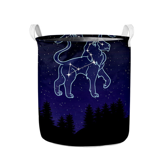 Leo Constellation Print Collapsible Laundry Basket