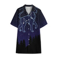 Leo Constellation Print Cotton Hawaiian Shirt