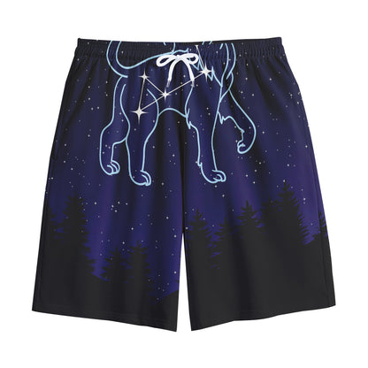 Leo Constellation Print Cotton Shorts