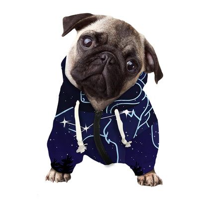 Leo Constellation Print Dog Zip Up Hoodie