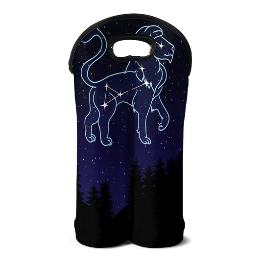 Leo Constellation Print Double Neoprene Wine Tote