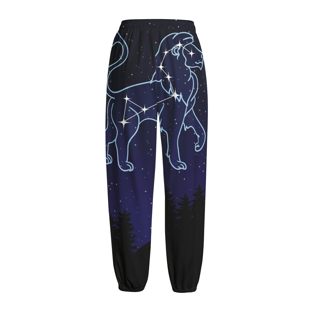 Leo Constellation Print Fleece Lined Knit Pants