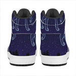 Leo Constellation Print High Top Leather Sneakers