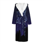 Leo Constellation Print Hooded Bathrobe