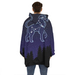 Leo Constellation Print Hoodie Blanket
