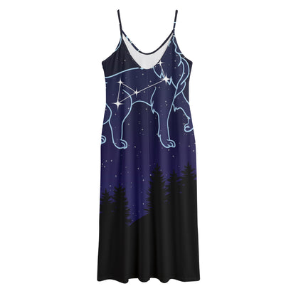Leo Constellation Print Jersey Midi Cami Dress