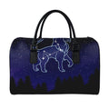 Leo Constellation Print Leather Duffel Bag