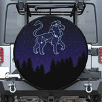Leo Constellation Print Leather Spare Tire Cover