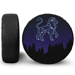 Leo Constellation Print Leather Spare Tire Cover