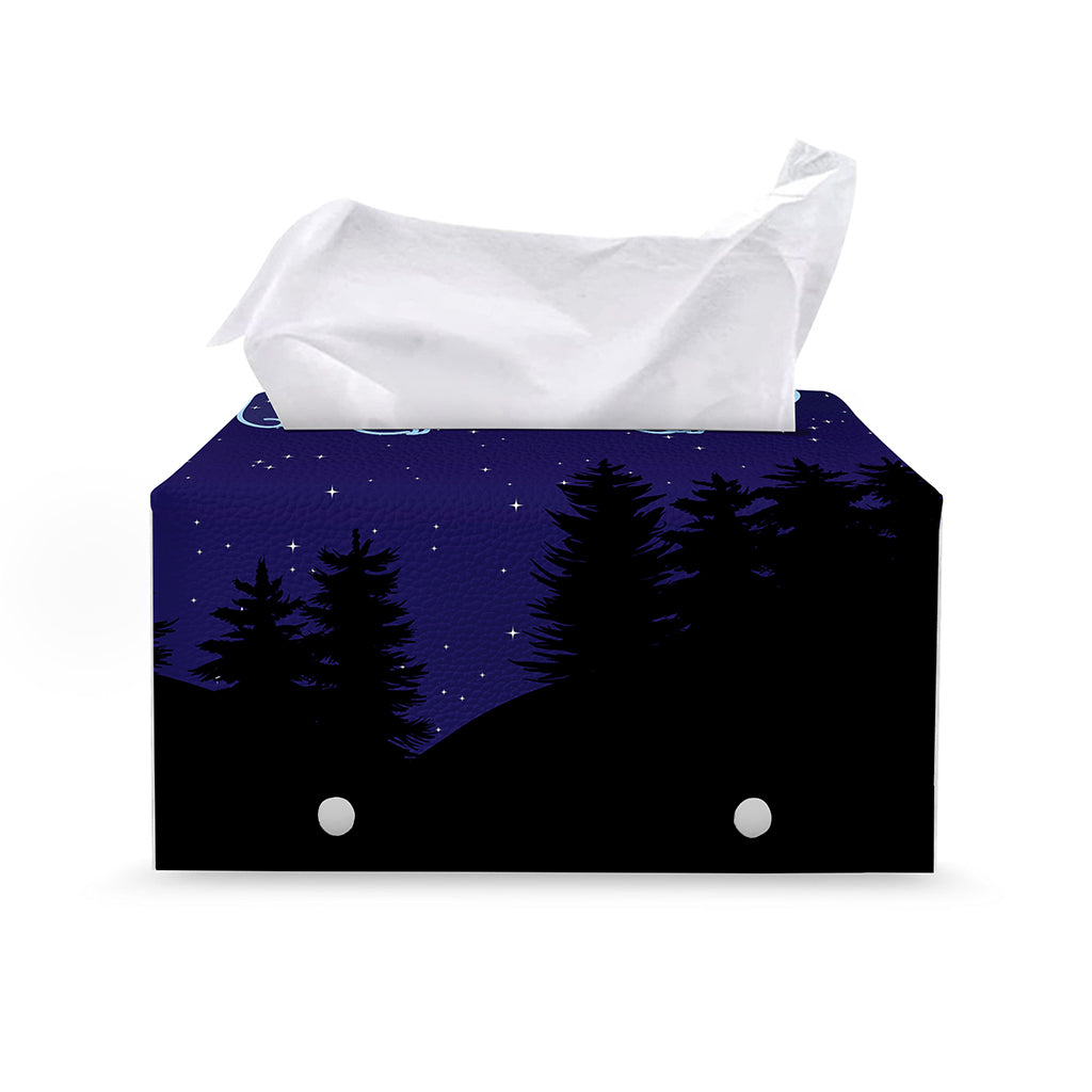 Leo Constellation Print Leather Tissue Box Cover