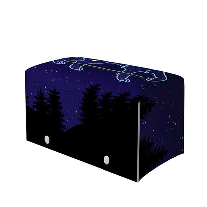Leo Constellation Print Leather Tissue Box Cover