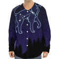 Leo Constellation Print Long Sleeve Baseball Jersey