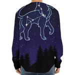 Leo Constellation Print Long Sleeve Baseball Jersey