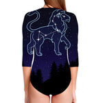 Leo Constellation Print Long Sleeve Swimsuit