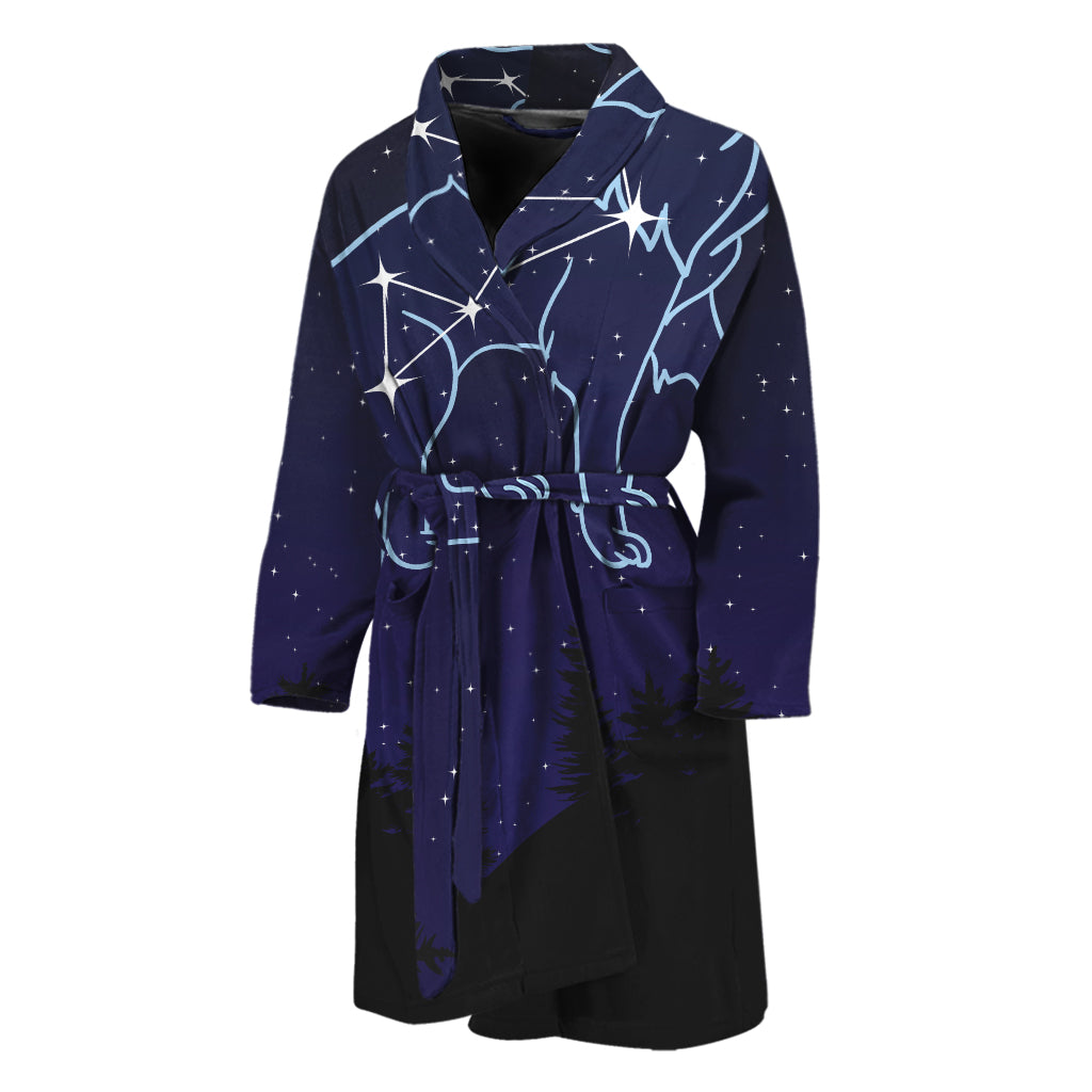 Leo Constellation Print Men's Bathrobe